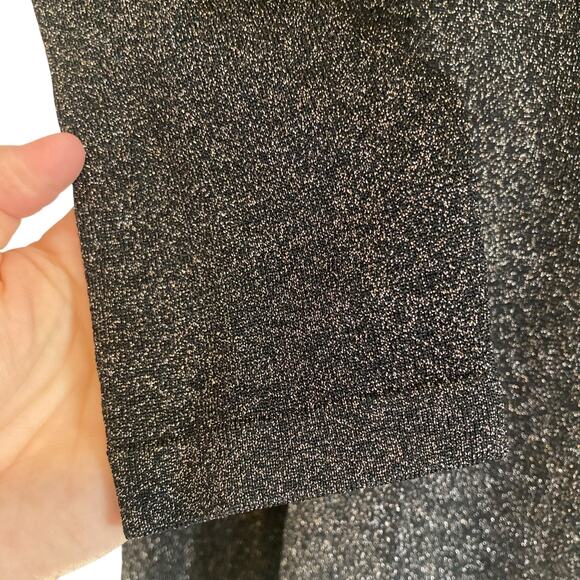 J McLaughlin Brown Gold Metallic Knit Aline Holiday Sparkly Dress Size Medium - Picture 11 of 16